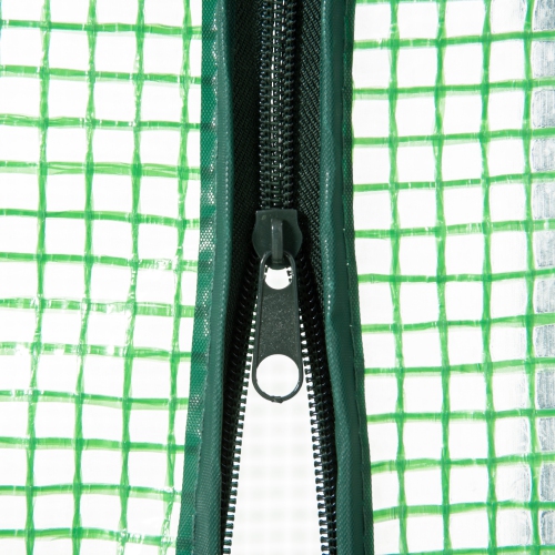 Outsunny 4-Tier Mini Greenhouse, Outdoor Portable Gardening Plant Green House with Storage Shelves, Roll-Up Zippered Door, Steel Frame and PE Cover,