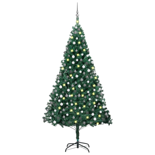 VIDAXL  Artificial Pre-Lit Christmas Tree With Ball Set Green 240 Cm