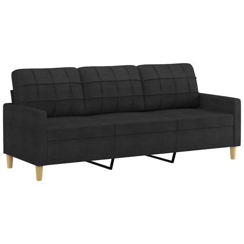 vidaXL 3-Seater Sofa Black 180 cm Fabric