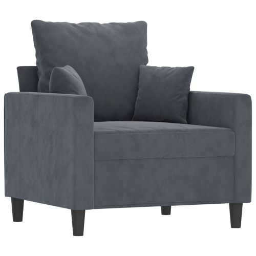VIDAXL  Sofa Chair Dark 60 Cm Velvet In Grey