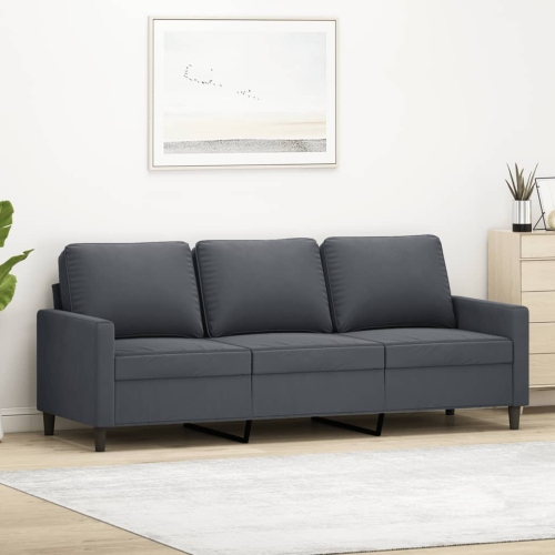 vidaXL 3-Seater Sofa Dark Grey 180 cm Velvet
