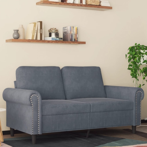 vidaXL 2-Seater Sofa Dark Grey 120 cm Velvet