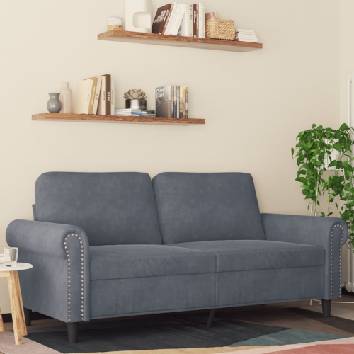 Sofa à 2 sièges en velours 140&nbsp;cm gris foncé de vidaXL
