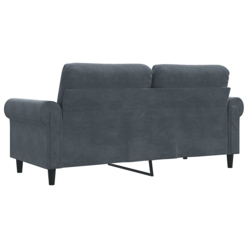 Sofa à 2 sièges en velours 140&nbsp;cm gris foncé de vidaXL