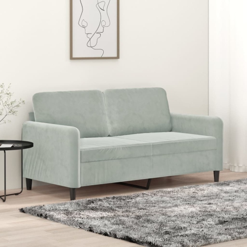 Sofa à 2 places en velours 140&nbsp;cm gris pâle de vidaXL