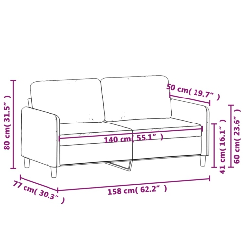 Sofa à 2 places en velours 140&nbsp;cm gris pâle de vidaXL