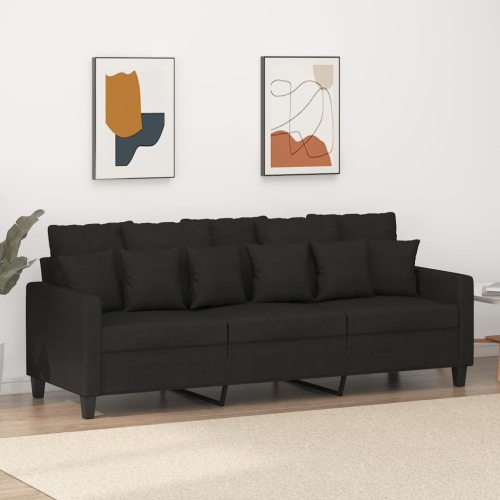 vidaXL 3-Seater Sofa Black 180 cm Fabric