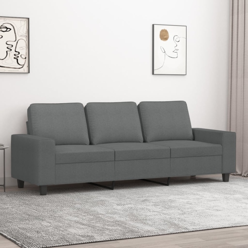 vidaXL 3-Seater Sofa Dark Grey 180 cm Fabric