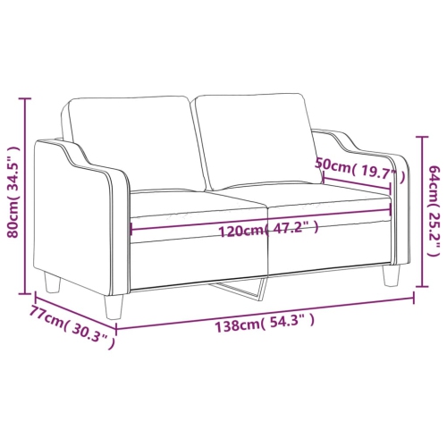 vidaXL 2-Seater Sofa Black 120 cm Fabric