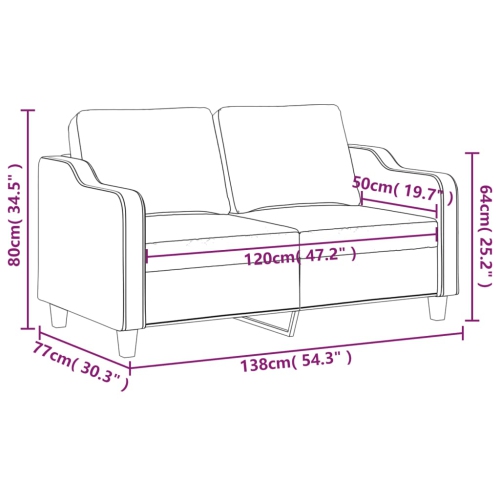 vidaXL 2-Seater Sofa Dark Grey 120 cm Fabric