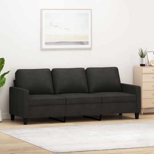 vidaXL 3-Seater Sofa Black 180 cm Fabric