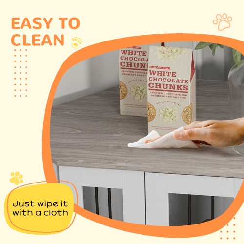 PawHut – Meuble pour cage de chien de 41&nbsp;po, table de bout en coin pour chiens moyens et petits, cage pour chiens d'intérieur avec coussin,