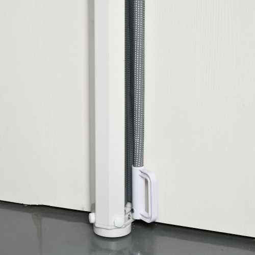 PawHut Retractable Pet Gate, 32.5" Tall, Extends to 45.3" Wide, Foldable Mesh Dog Gate for house, w/ Single Hand Operation, for Stairs, Doorways,