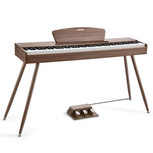 Donner DDP-80 88 Key Wooden Style Home Digital Piano Walnut Color with Weighted Keyboard