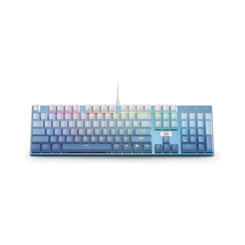 RGB LED Backlit Wired Mechanical Gaming Keyboard, Aluminum Base, 104 Keys Upgraded Socket, Hot-Swap Linear Quiet Red Switch, Gradient Blue