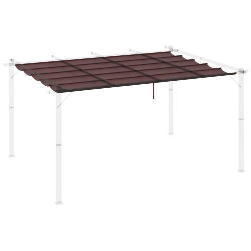 Toit de rechange rétractable pour pergola Outsunny pour pergola de 10 x 13 pi, remplacement de la bâche de pergola, café