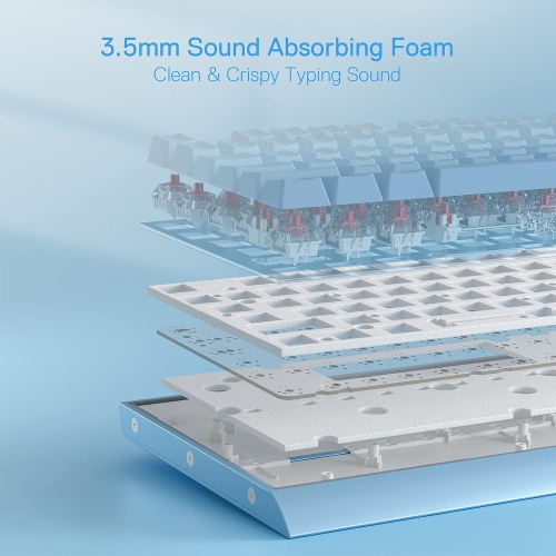 RGB Gaming Keyboard, 104 Keys Wired Mechanical Keyboard with Weighted Aluminum Frame, Upgraded Hot-swappable Socket Red Switch and Mixed Color