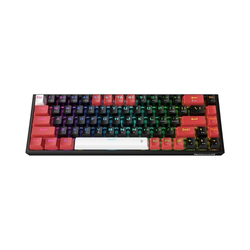 65% 3-Mode Wireless RGB Gaming Keyboard, 68 Keys Hot-Swappable Compact Mechanical Keyboard w/Hot-Swap Socket & Translucent Board, Custom Quiet Linear