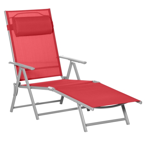 Chaise longue de jardin pliante et ajustable avec coussin Outsunny, chaise longue extérieure, Garden Beach Gravity Lounge, 7 positions de dossier rég