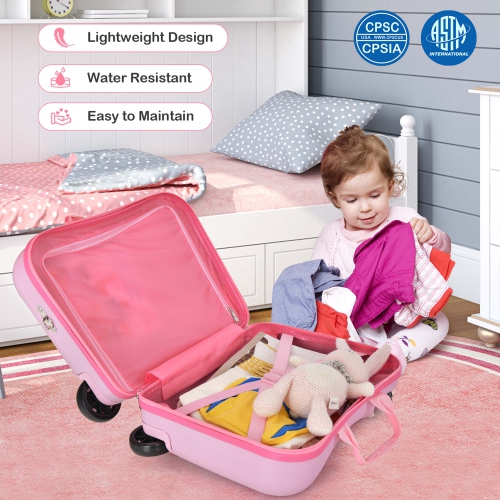 Ensemble de valises porteur 18 po 2PC pour enfants de Costway et corde anti-perte sac à dos 12 po