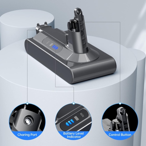 Replacement Battery for Dyson V10 – 25.2V 5000mAh Li-ion, Compatible with V10 Animal, Absolute, Fluffy, Motorhead, Allergy, Total Clean