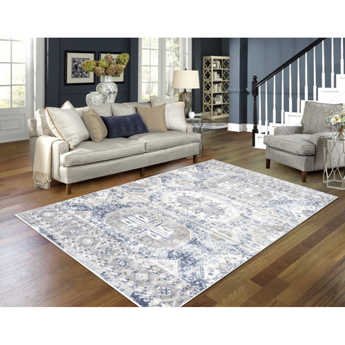 Azure Mist 7' x 9' Area Rug - Grey/Blue