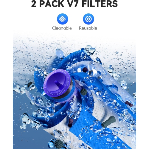 Batterie de rechange pour V7 de Dyson – 6500&nbsp;mAh Li-ion de 21,6&nbsp;V, compatible avec le SV11 V7 Animal, Motorhead, Absolute + 2 filtres