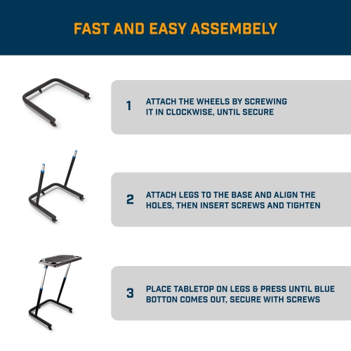 Bureau d'entraînement réglable pour vélo Alpcour - antidérapant, fentes pour gadgets, roues