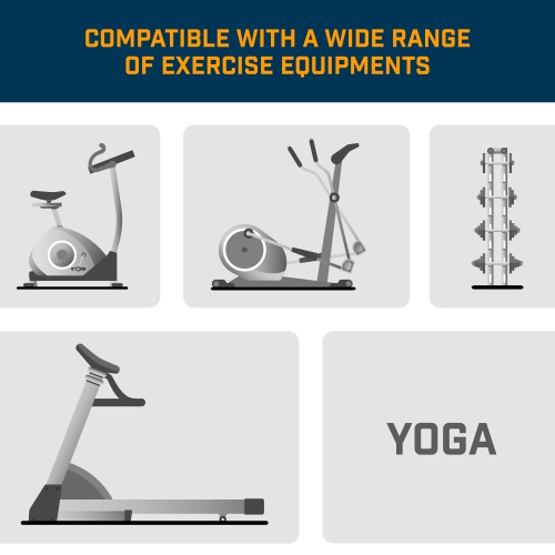 Alpcour Bike Trainer Mat 36"x78" - Water-Resistant, Anti-Slip, Noise-Reducing - Black