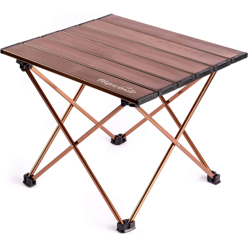 Alpcour Folding Camping Table - Compact, Lightweight Aluminum - Coffee