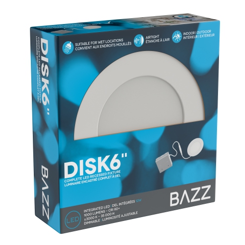 BAZZ 6 ¼ in. integrated LED Recessed Fixture 3000K