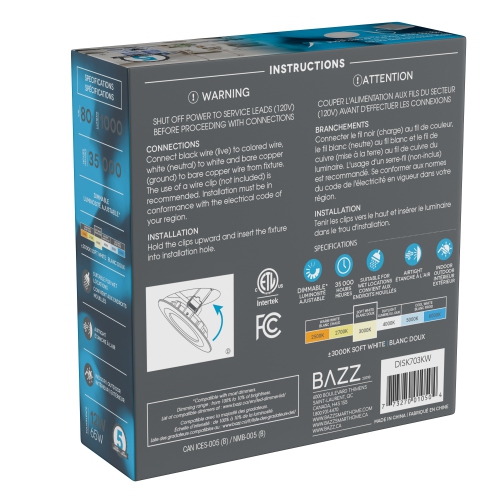 BAZZ 6 ¼ in. integrated LED Recessed Fixture 3000K
