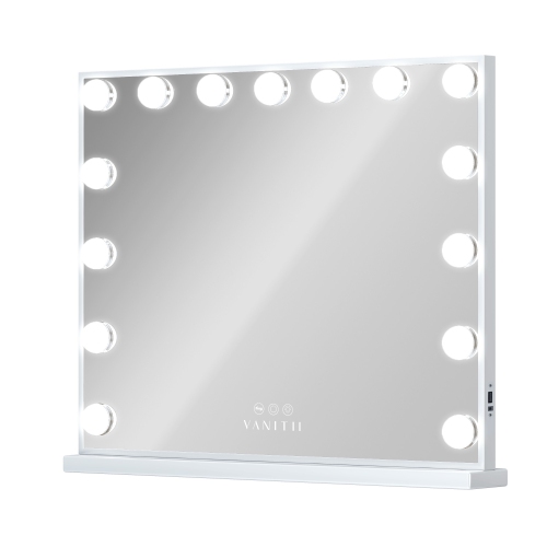 Miroir de salle de bain VANITII Hollywood avec lumières 58 x 46&nbsp;cm