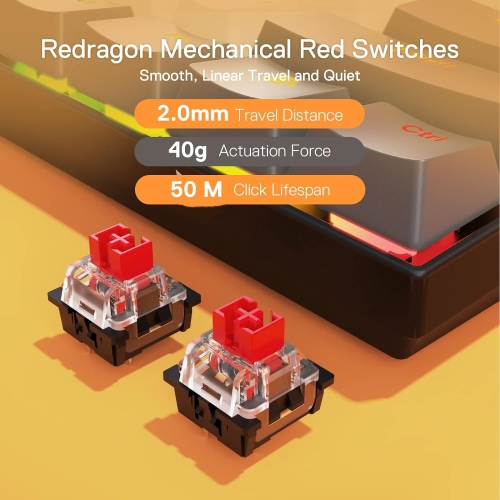 65% 3-Mode Wireless RGB Gaming Keyboard, 61 Keys Hot-Swappable Compact Mechanical Keyboard w/Upgrade Hot-Swap PCB Socket & Creative 1.2X Larger Size,