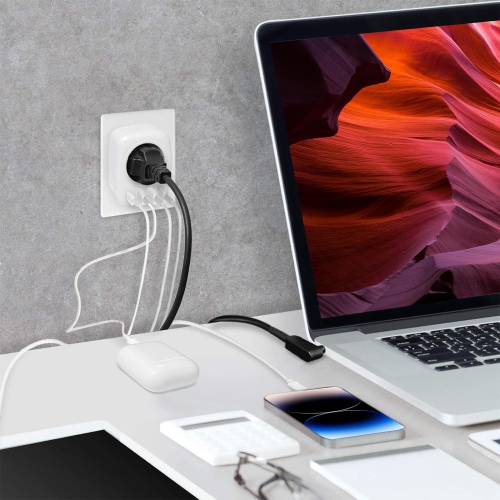 Travel Adaptor Canada/USA Adapter with 3 USB + 1 Type C 5-in-1 USA Adapter Socket Type B, Adapter USA Germany/EU Plug Socket Adapter Travel Plug