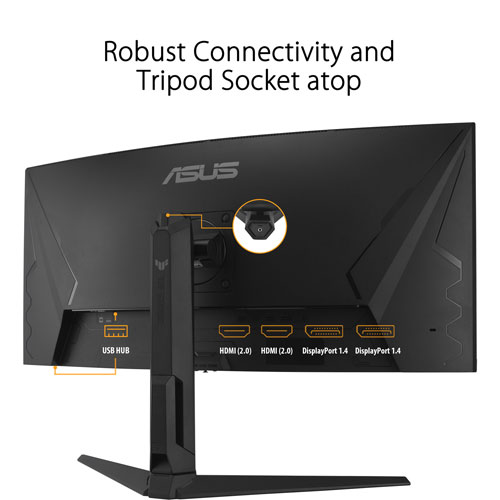 ASUS TUF 34" Ultrawide Curved 1440p WQHD VA LED Gaming Monitor (VG34VQL3A) - FreeSync Premium Pro - 1ms GTG - 180Hz