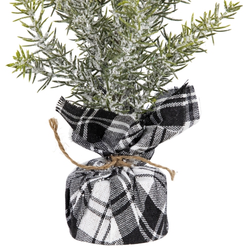 Mini Frosted Pine Artificial Christmas Trees - 9" - Set of 3