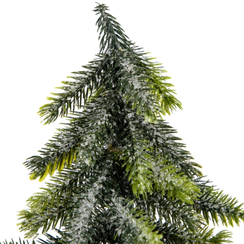 Mini Iced Downswept Pine Artificial Christmas Trees - 9" - Set of 3