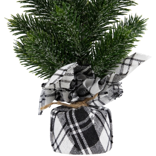 Mini Iced Pine Artificial Christmas Trees - 10" - Set of 3