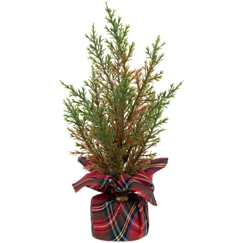 Mini Cedar Artificial Christmas Trees - 10" - Set of 3