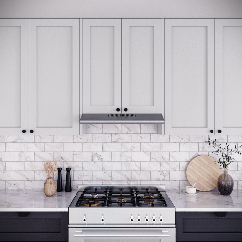 Streamline 30 in. Lammari Ducted Undermount 80 CFM Range Hood in Brushed Stainless Steel with Mesh Filters, Push Button Control, LED Light