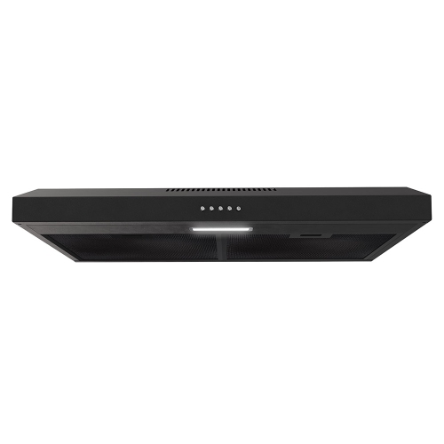 Streamline 30 in. Domenico Ducted Undermount 80 CFM Range Hood in Grit Black with Mesh Filters, Push Button Control, LED Light