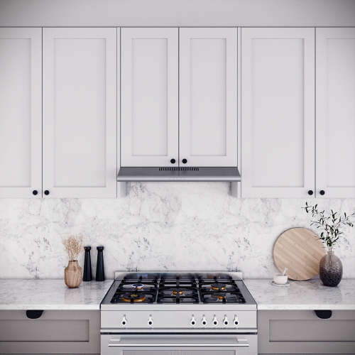 Streamline 30 in. Giovanni Convertible Undermount 80 CFM Range Hood in Brushed Stainless Steel with Mesh Filters, Push Button Control, LED Light