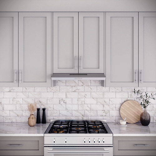 Streamline 30 in. Raffaele Convertible Undermount 80 CFM Range Hood in Brushed Stainless Steel with Mesh Filters, Push Button Control, LED Light