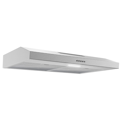 Streamline 30 in. Raffaele Convertible Undermount 80 CFM Range Hood in Brushed Stainless Steel with Mesh Filters, Push Button Control, LED Light