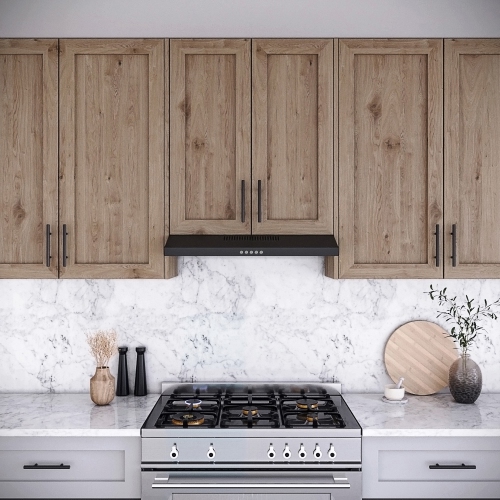 Streamline 30 in. Cosenza Convertible Undermount 80 CFM Range Hood in Grit Black with Mesh Filters, Push Button Control, LED Light