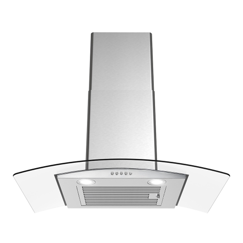 Streamline 30 in. Rosmini Ductless Wall Mount 220 CFM Range Hood in Brushed Stainless Steel with Baffle Filters, Push Button Control, LED Lights