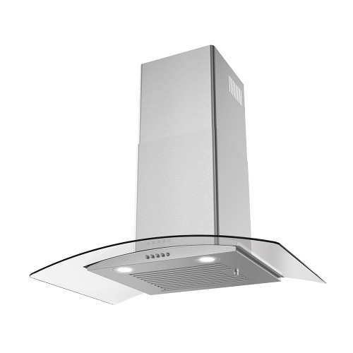 Streamline 30 in. Rosmini Ductless Wall Mount 220 CFM Range Hood in Brushed Stainless Steel with Baffle Filters, Push Button Control, LED Lights