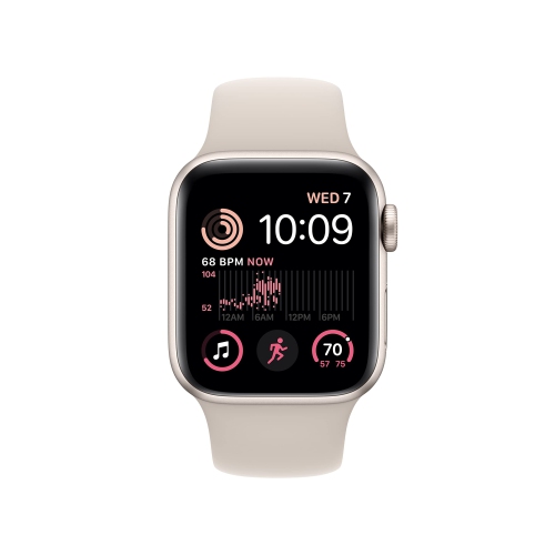 Apple Watch SE [GPS + Cellular 40mm] Smart Watch w/Starlight Aluminum Case & Starlight Sport Band - M/L.