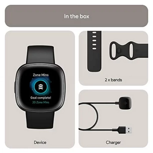 Open Box: Fitbit Versa 4 Smartwatch with Fitbit Premium & Heart Rate Monitor - Black